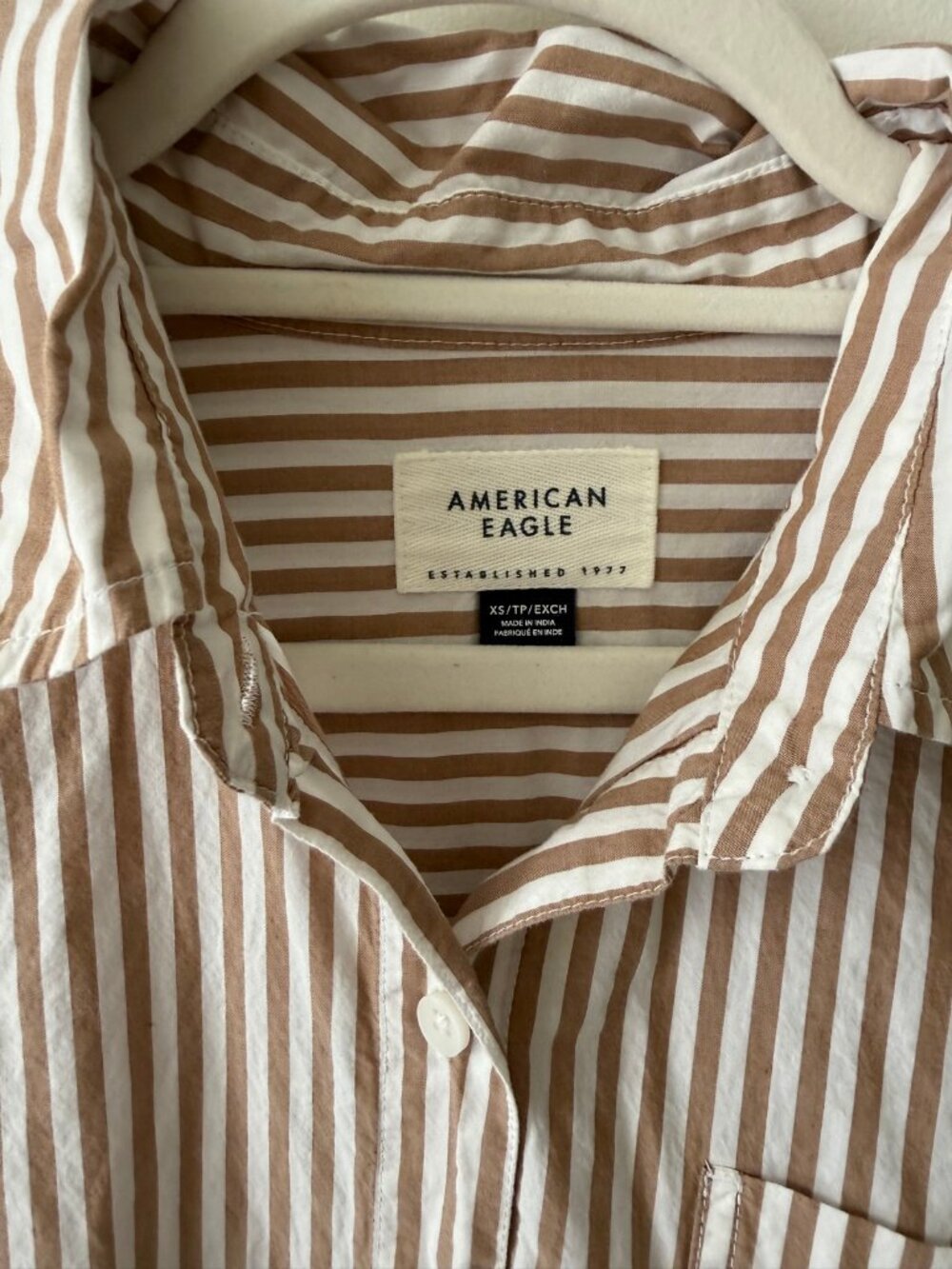 American Eagle Striped Button-Down Shirts XS Set of 2